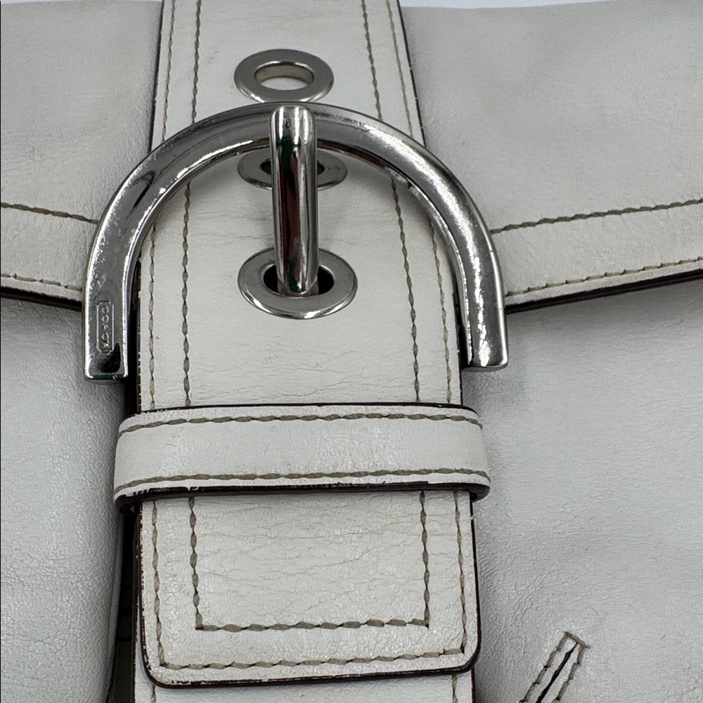 Coach Y2K Chalk White SoHo Pocket Leather Shoulder Bag - Picture 10 of 15